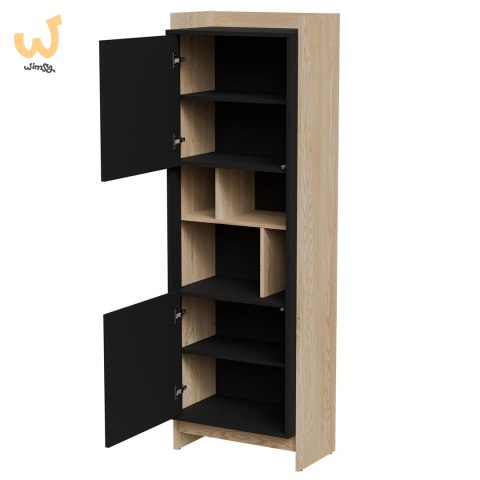Witryna PORTO 59x38x180 dąb/czarny Witryna PORTO 59x38x180 dąb/czarny