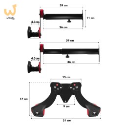MACLEAN ROWEROWY UCHWYT ŚCIENNY STAL, MAX. OBCIĄŻENIE 30KG, MC-449