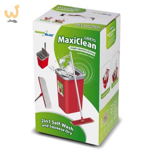 GREENBLUE MOP PŁASKI Z WIADREM I WYCISKACZEM MAXICLEAN + DWA WKŁADY MICROFIBRA HQ, POJEMNOŚĆ 8L GB870 GREENBLUE MOP PŁASKI Z WIADREM I WYCISKACZEM MAXICLEAN + DWA WKŁADY MICROFIBRA HQ, POJEMNOŚĆ 8L GB870