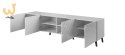 Szafka RTV ABETO 200x42x52 biały/biały połysk