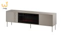 Szafka RTV EF + kominek czarny TRESSE 180x40x54,5 kaszmir mat