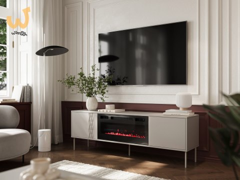 Szafka RTV EF + kominek czarny TRESSE 180x40x54,5 kaszmir mat Szafka RTV EF + kominek czarny TRESSE 180x40x54,5 kaszmir mat