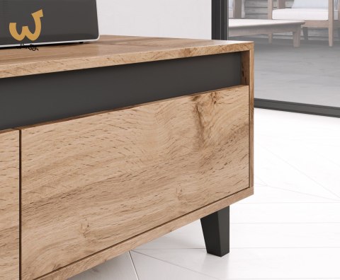 Szafka RTV NORD 185cm dąb wotan/antracyt Szafka RTV NORD 185cm dąb wotan/antracyt