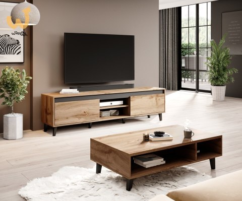 Szafka RTV NORD II 170cm dąb wotan/antracyt Szafka RTV NORD II 170cm dąb wotan/antracyt