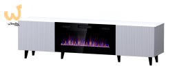 Szafka RTV PAFOS EF z kominkiem elektrycznym 180x42x49 biały mat