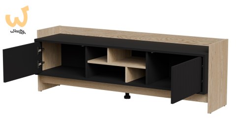 Szafka RTV PORTO 2D 150x38x50 dąb/czarny Szafka RTV PORTO 2D 150x38x50 dąb/czarny