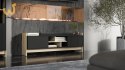 Szafka RTV PORTO 2D 150x38x50 dąb/czarny