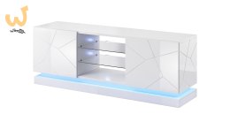 Szafka RTV QIU 160 MDF biały połysk/ biały połysk