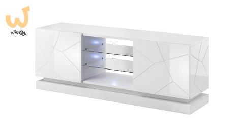 Szafka RTV QIU 160 MDF biały połysk/ biały połysk Szafka RTV QIU 160 MDF biały połysk/ biały połysk