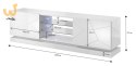 Szafka RTV QIU 160 MDF biały połysk/ biały połysk