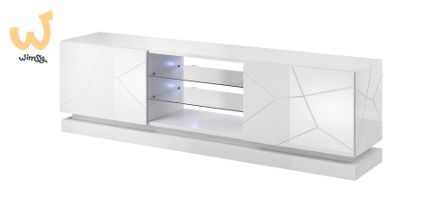 Szafka RTV QIU 200 MDF biały połysk/ biały połysk Szafka RTV QIU 200 MDF biały połysk/ biały połysk