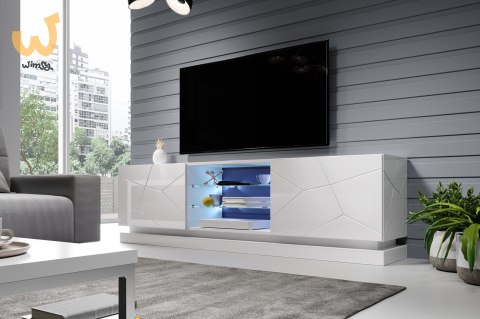 Szafka RTV QIU 200 MDF biały połysk/ biały połysk Szafka RTV QIU 200 MDF biały połysk/ biały połysk