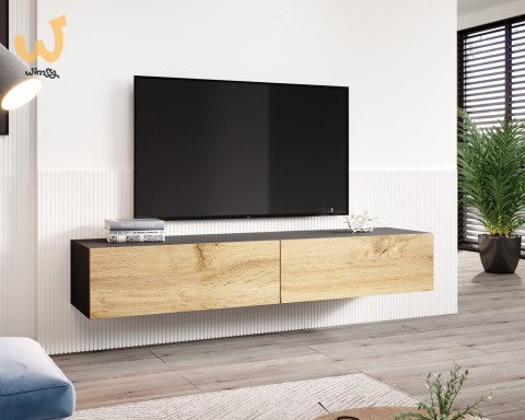 Szafka RTV VIGO '180' 30/180/40 czarny/dąb wotan Szafka RTV VIGO '180' 30/180/40 czarny/dąb wotan