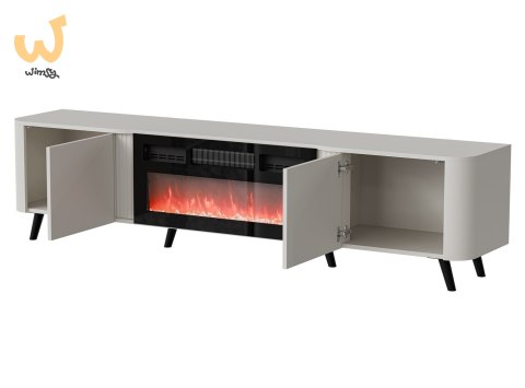 Szafka RTV VOLARE 200x39x49 kaszmir + kominek Szafka RTV VOLARE 200x39x49 kaszmir + kominek