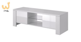 Szafka RTV WEST 42/130/42 biały/ biały połysk