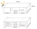 Szafka RTV WOOD 180/44/48 dąb wotan + antracyt