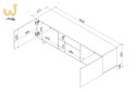 Szafka RTV 2D1P ALMA 180x41,5xH55 kaszmir