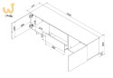 Szafka RTV 2D2S ALMA 180x41,5xH55 kaszmir