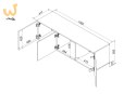Szafka RTV 3D ALMA 150x41,5xH55 kaszmir