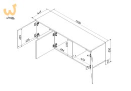 Szafka RTV 3D ALMA 150x41,5xH55 kaszmir