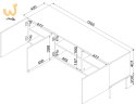 Szafka RTV 3D PALAZZO BIS 151x40x60 biały mat