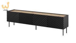 Szafka RTV 4D ONDA 200x40x35-54 czarny (stojąca lub wisząca)