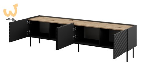 Szafka RTV 4D ONDA 200x40x35-54 czarny (stojąca lub wisząca) Szafka RTV 4D ONDA 200x40x35-54 czarny (stojąca lub wisząca)