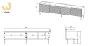 Szafka RTV 4D ONDA 200x40xH54,35 zieleń (stojąca lub wisząca)