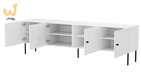 Szafka RTV 4D PALAZZO BIS 201x40x60 biały mat Szafka RTV 4D PALAZZO BIS 201x40x60 biały mat