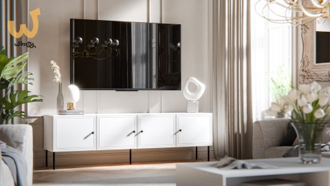 Szafka RTV 4D PALAZZO BIS 201x40x60 biały mat Szafka RTV 4D PALAZZO BIS 201x40x60 biały mat
