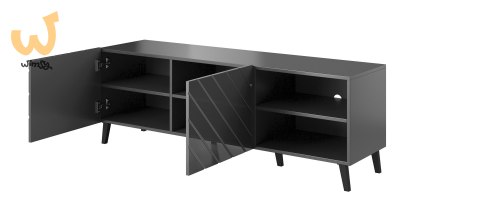 Szafka RTV ABETO 150x42x52 grafit/grafit połysk Szafka RTV ABETO 150x42x52 grafit/grafit połysk