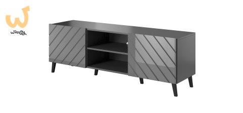 Szafka RTV ABETO 150x42x52 grafit/grafit połysk Szafka RTV ABETO 150x42x52 grafit/grafit połysk