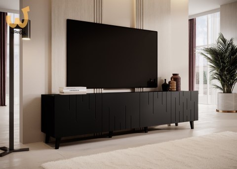 Szafka RTV BARI 200x42x52 czarny mat Szafka RTV BARI 200x42x52 czarny mat