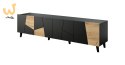 Szafka RTV ETNA 200x42x52 czarny mat + dąb craft