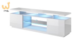 Szafka RTV EVA 180x40x52 biały/biały połysk