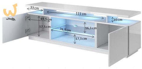 Szafka RTV EVA 180x40x52 grafit/grafit połysk Szafka RTV EVA 180x40x52 grafit/grafit połysk