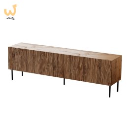 Szafka RTV JUNGLE 190x40,5x59,5 dąb wotan + czarne nóżki