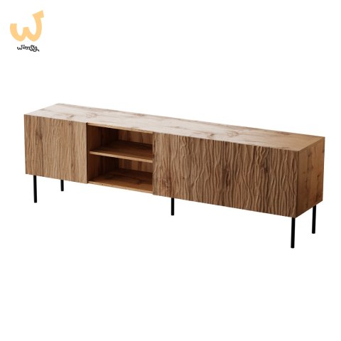 Szafka RTV JUNGLE 190x40,5x59,5 dąb wotan + czarne nóżki Szafka RTV JUNGLE 190x40,5x59,5 dąb wotan + czarne nóżki