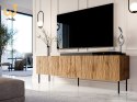 Szafka RTV JUNGLE 190x40,5x59,5 dąb wotan + czarne nóżki