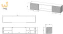 Szafka RTV LARA 183x35x37 biały mat + biały kominek
