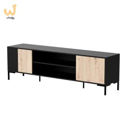 Szafka RTV MERCI 180x40x53,5 czarny/dąb artisan