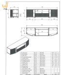 Szafka RTV MICHELLE 178x35-47xH48 czarny/dąb viking