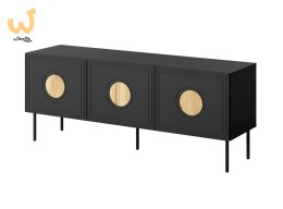 Szafka RTV PALAZZO 150x42x60 czarny + dąb craft