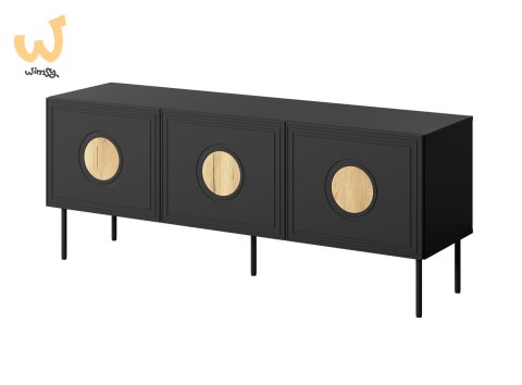 Szafka RTV PALAZZO 150x42x60 czarny + dąb craft