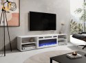 Szafka RTV POLO 180x33x39 biały + kominek biały