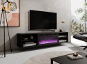 Szafka RTV POLO 180x33x39 czarny + kominek czarny