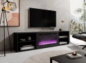 Szafka RTV POLO 200x33x50,5 czarny + kominek czarny