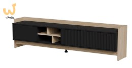 Szafka RTV PORTO 3D 190x38x50 dąb/czarny