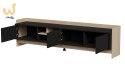 Szafka RTV PORTO 3D 190x38x50 dąb/czarny