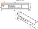 Szafka RTV PORTO 3D 190x38x50 dąb/czarny